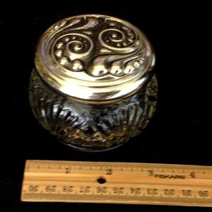 Adorable Avon Crystal & Silver Trinket Bowl